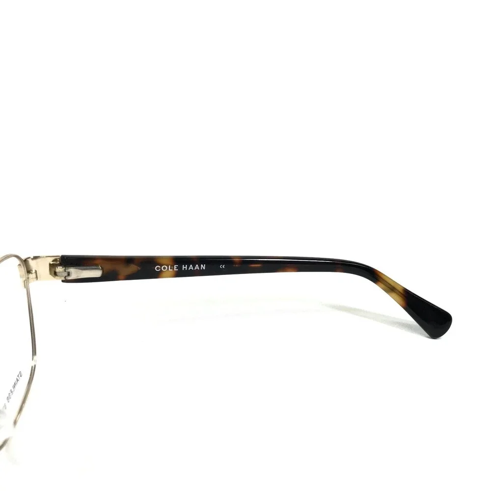 Cole Haan Eyeglasses Frames CH5008 717 GOLD Tortoise Square Wire Rim 52-17-135